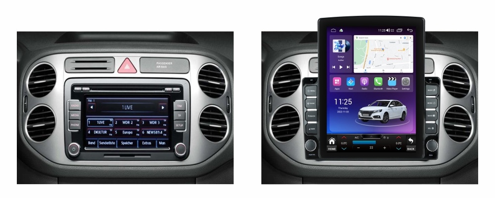 Navigatie dedicata cu Android VW Tiguan I 2007 - 2012, 4GB RAM, Radio GPS Dual Zone, Touchscreen IPS 9.7