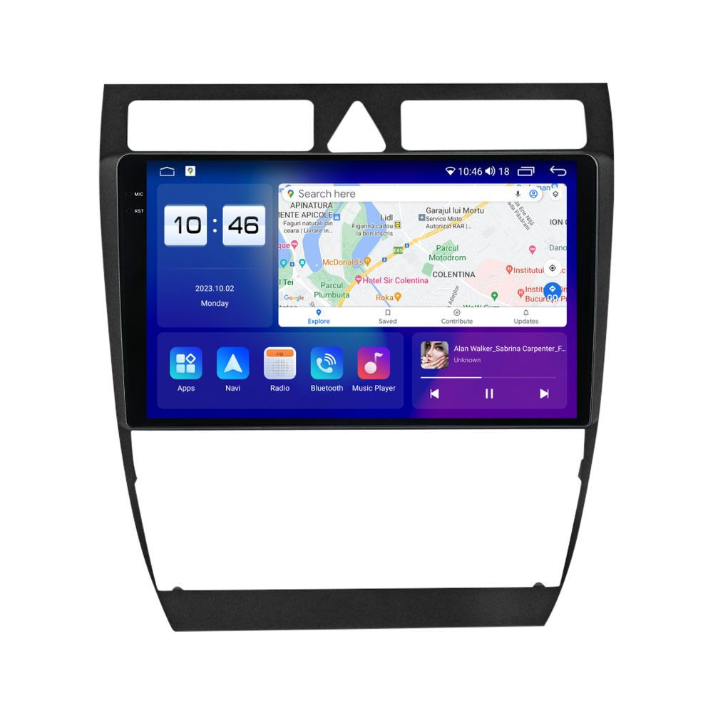 Navigatie dedicata cu Android Audi A6 (C5) 1997 - 2005, 4GB RAM, Radio GPS Dual Zone, Display 2K QLED 9.5