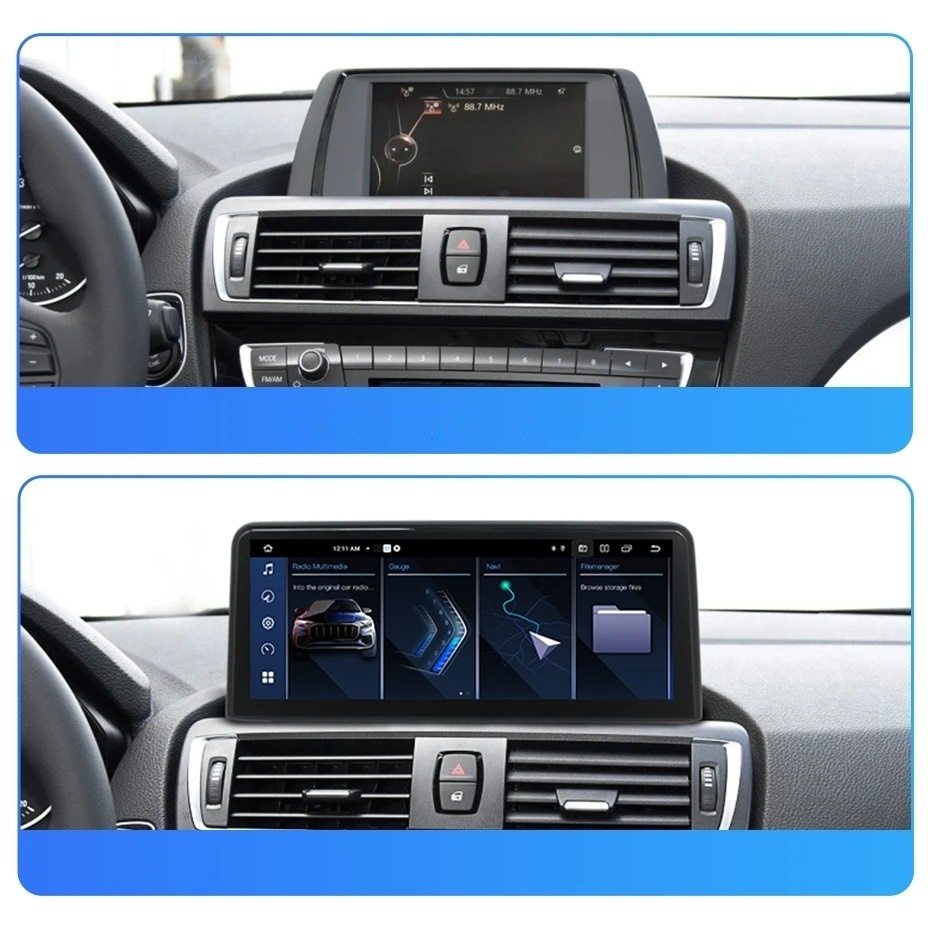 Navigatie dedicata cu Android BMW Seria 1 (F20 / F21) 2013 - 2016 cu navigatie NBT, 6GB RAM, Radio GPS Dual Zone, Display QLED 12.3