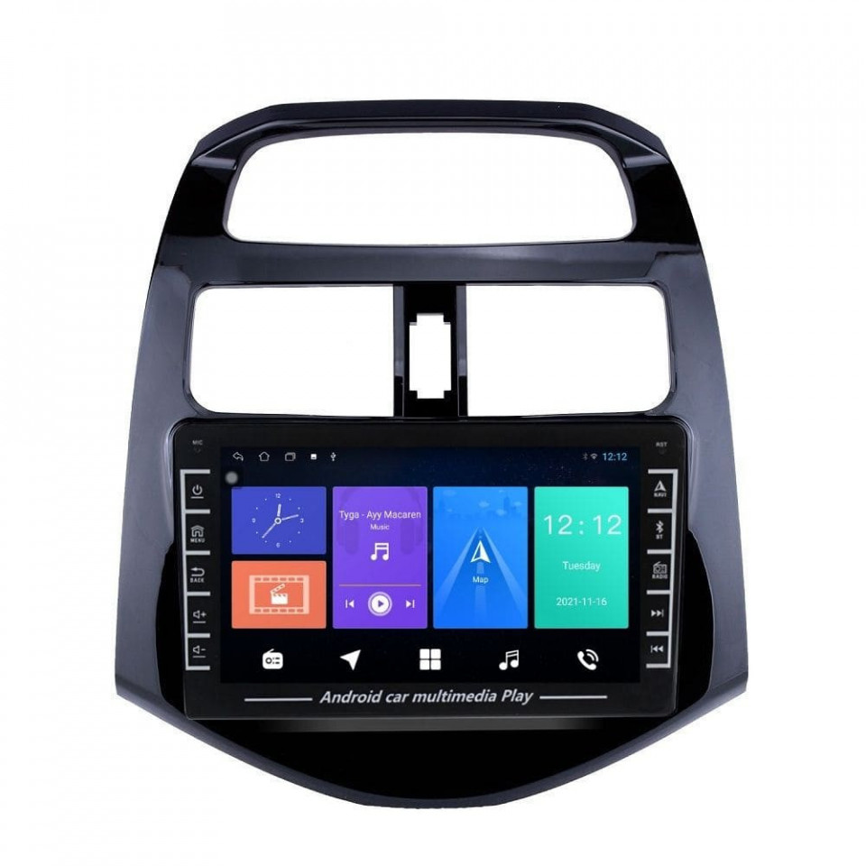 Navigatie dedicata cu Android Chevrolet Spark 2009 - 2015, 1GB RAM, Radio GPS Dual Zone, Display HD IPS 8