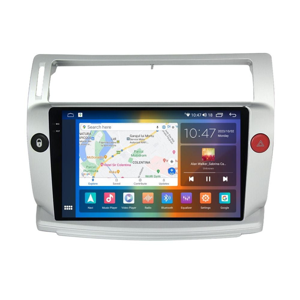 Navigatie dedicata cu Android Citroen C4 I 2004 - 2009, 4GB RAM, Radio GPS Dual Zone, Display 2K QLED 9.5