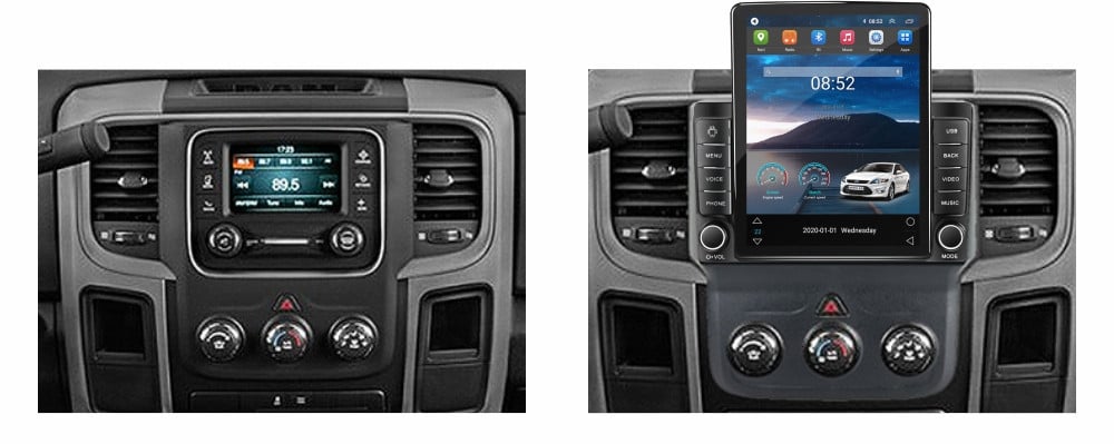 Navigatie dedicata cu Android Dodge RAM 2013 - 2018, clima manuala, 2GB RAM, Radio GPS Dual Zone, Touchscreen IPS 9.7