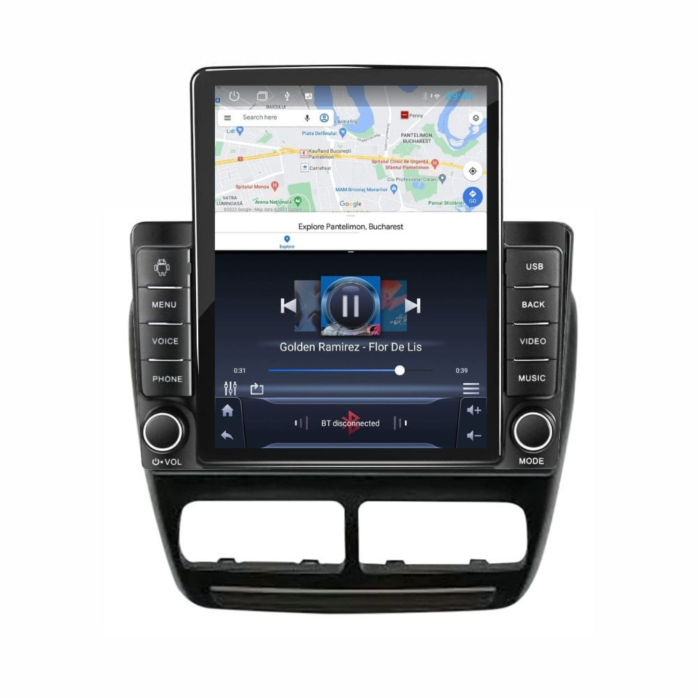 Navigatie dedicata cu Android Fiat Doblo 2010 - 2015, 2GB RAM, Radio GPS Dual Zone, Touchscreen IPS 9.7