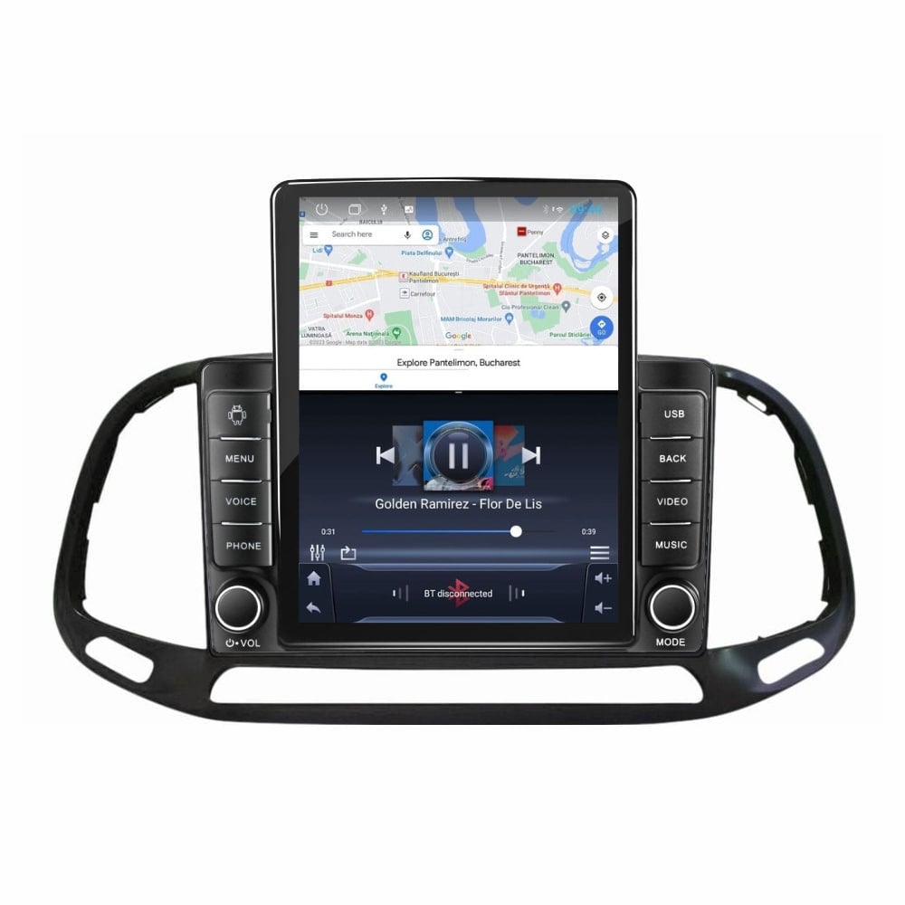 Navigatie dedicata cu Android Fiat Doblo dupa 2015, 2GB RAM, Radio GPS Dual Zone, Touchscreen IPS 9.7