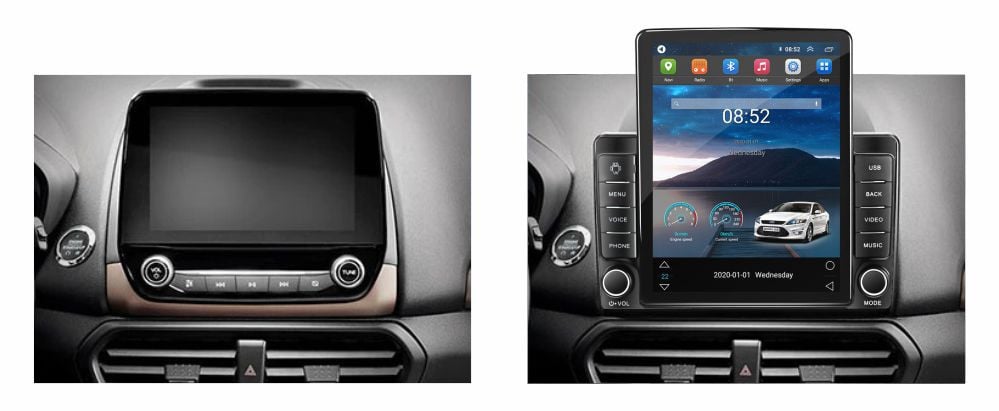 Navigatie dedicata cu Android Ford Ecosport dupa 2018, 2GB RAM, Radio GPS Dual Zone, Touchscreen IPS 9.7