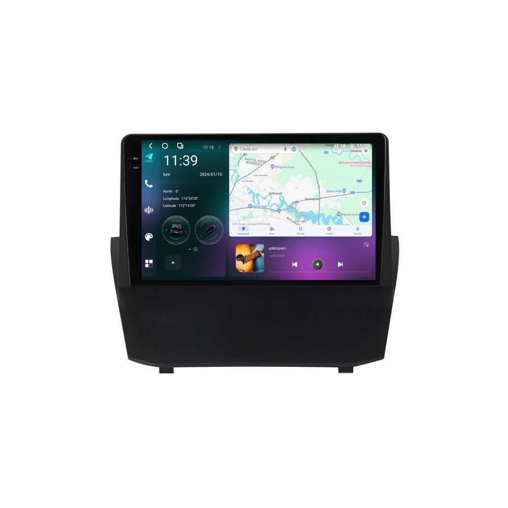 Navigatie dedicata cu Android Ford Fiesta VI 2008 - 2019, 12GB RAM, Radio GPS Dual Zone, Display 2K QLED 9.5