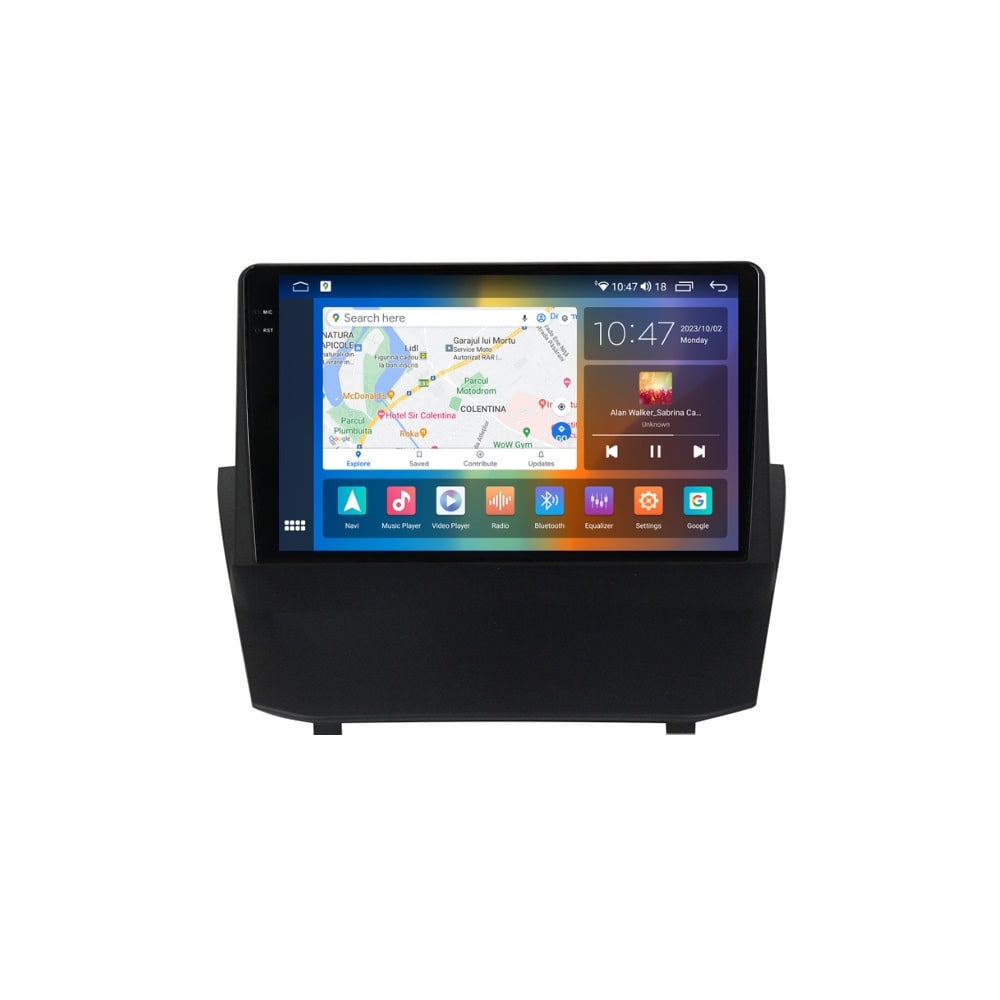 Navigatie dedicata cu Android Ford Fiesta VI 2008 - 2019, 4GB RAM, Radio GPS Dual Zone, Display 2K QLED 9.5