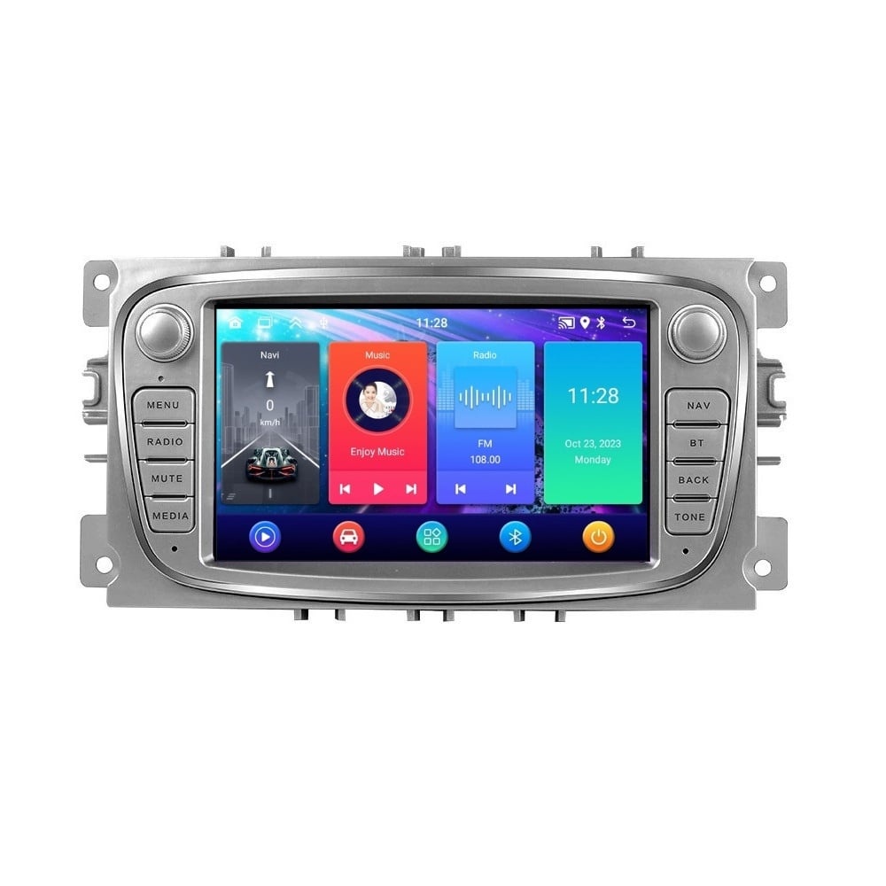 Navigatie dedicata cu Android Ford Galaxy 2008 - 2015, gri, 2GB RAM, Radio GPS Dual Zone, Display HD 7
