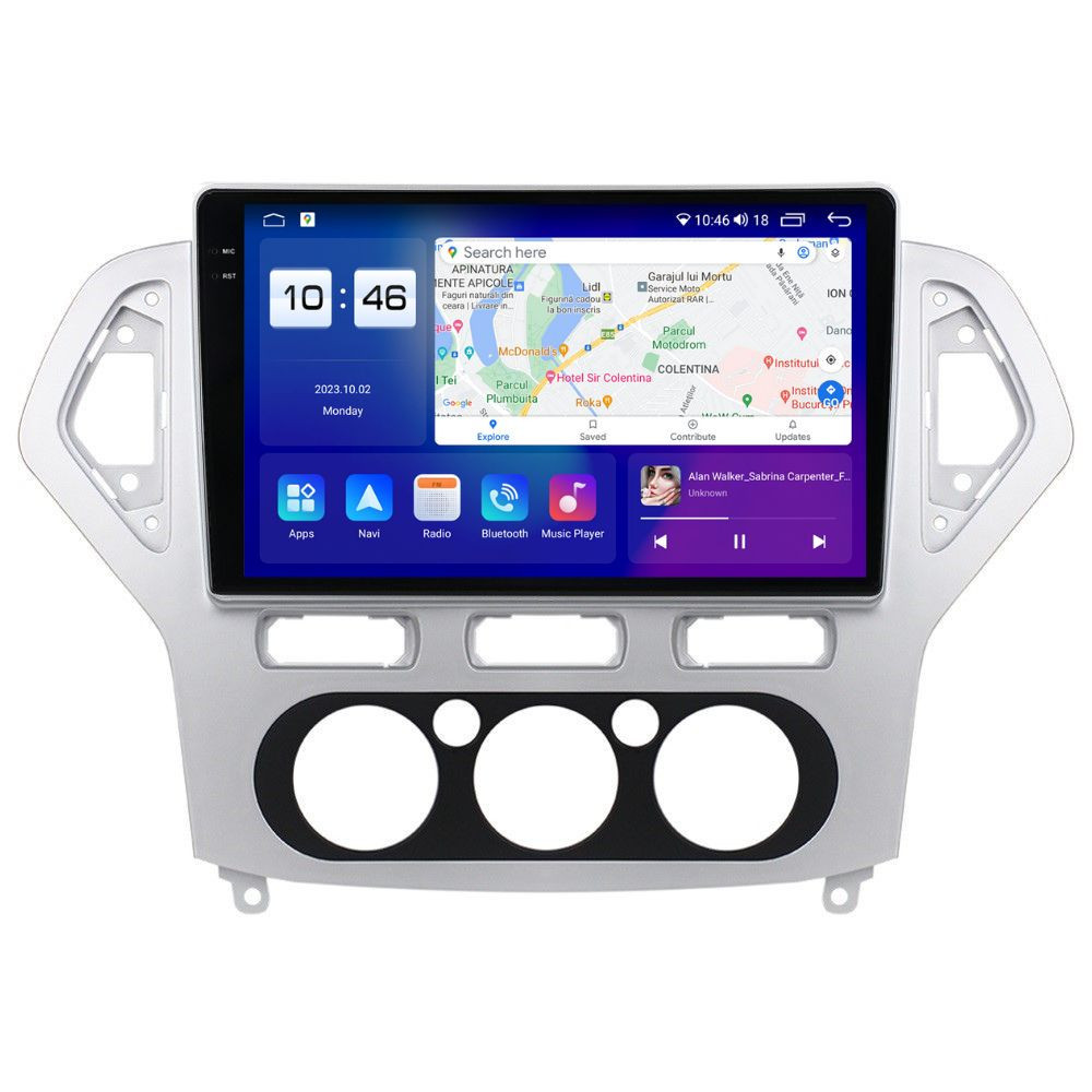 Navigatie dedicata cu Android Ford Mondeo IV 2007 - 2011, clima manuala, 8GB RAM, Radio GPS Dual Zone, Display 2K QLED 10.36