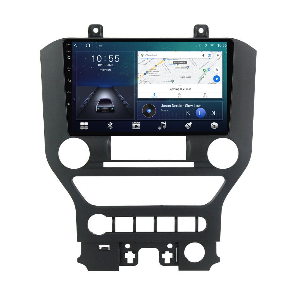 Navigatie dedicata cu Android Ford Mustang 2014 - 2021 cu navigatie originala, 2GB RAM, Radio GPS Dual Zone, Display HD QLED 9