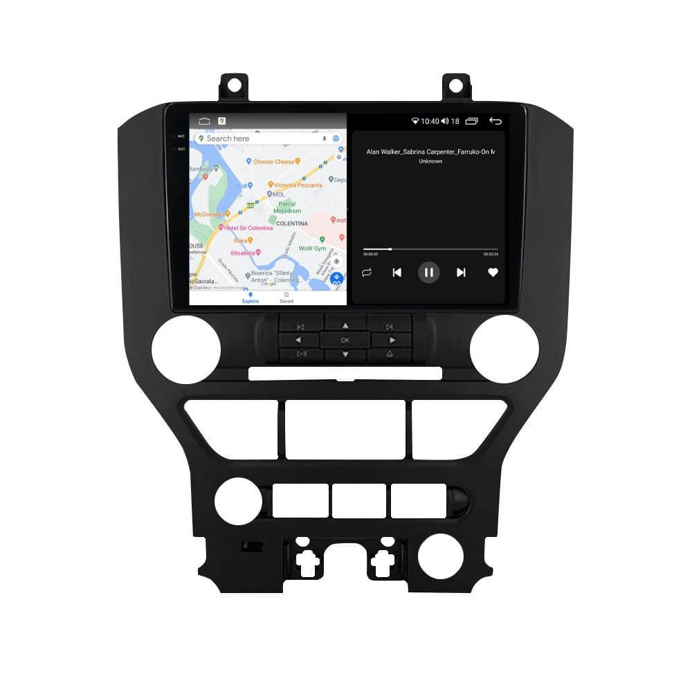 Navigatie dedicata cu Android Ford Mustang 2014 - 2021 fara navigatie originala, 8GB RAM, Radio GPS Dual Zone, Display 2K QLED 9.5