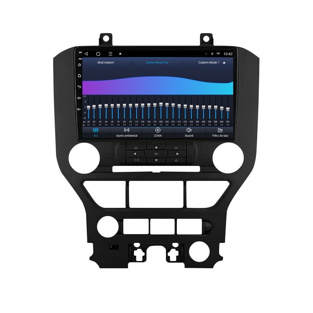 Navigatie dedicata cu Android Ford Mustang 2014 - 2021 fara navigatie originala, 2GB RAM, Radio GPS Dual Zone, Display HD QLED 9