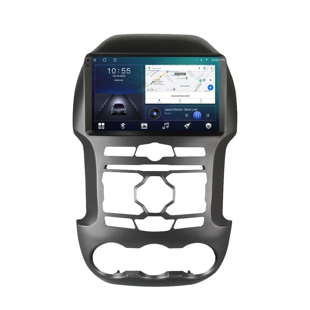 Navigatie dedicata cu Android Ford Ranger 2011 - 2015, 2GB RAM, Radio GPS Dual Zone, Display HD QLED 9