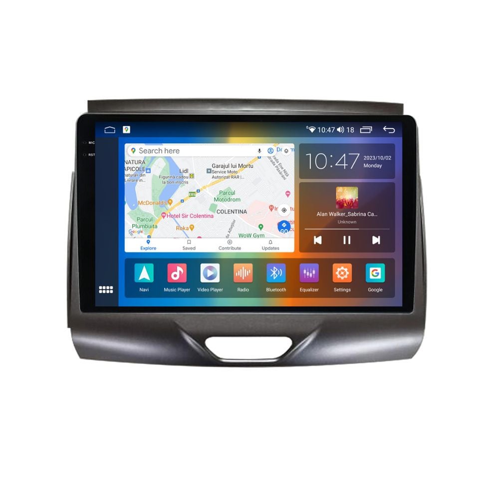 Navigatie dedicata cu Android Ford Ranger dupa 2015 cu navigatie originala, 4GB RAM, Radio GPS Dual Zone, Display 2K QLED 9.5