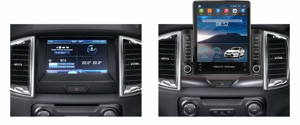 Navigatie dedicata cu Android Ford Ranger dupa 2015 cu navigatie originala, 1GB RAM, Radio GPS Dual Zone, Touchscreen IPS 9.7