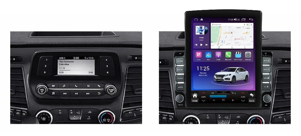 Navigatie dedicata cu Android Ford Transit dupa 2020, 4GB RAM, Radio GPS Dual Zone, Touchscreen IPS 9.7