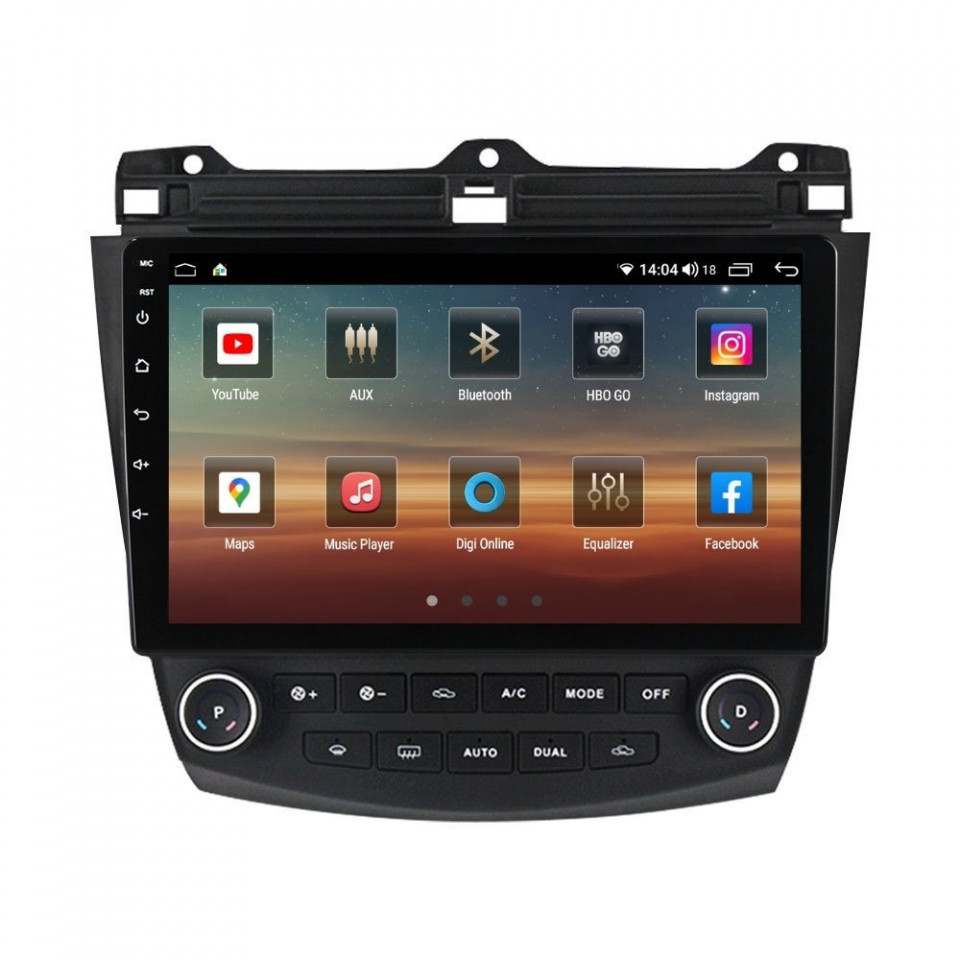 Navigatie dedicata cu Android Honda Accord VII 2003 - 2008 benzina, 4GB RAM, Radio GPS Dual Zone, Display HD QLED 10