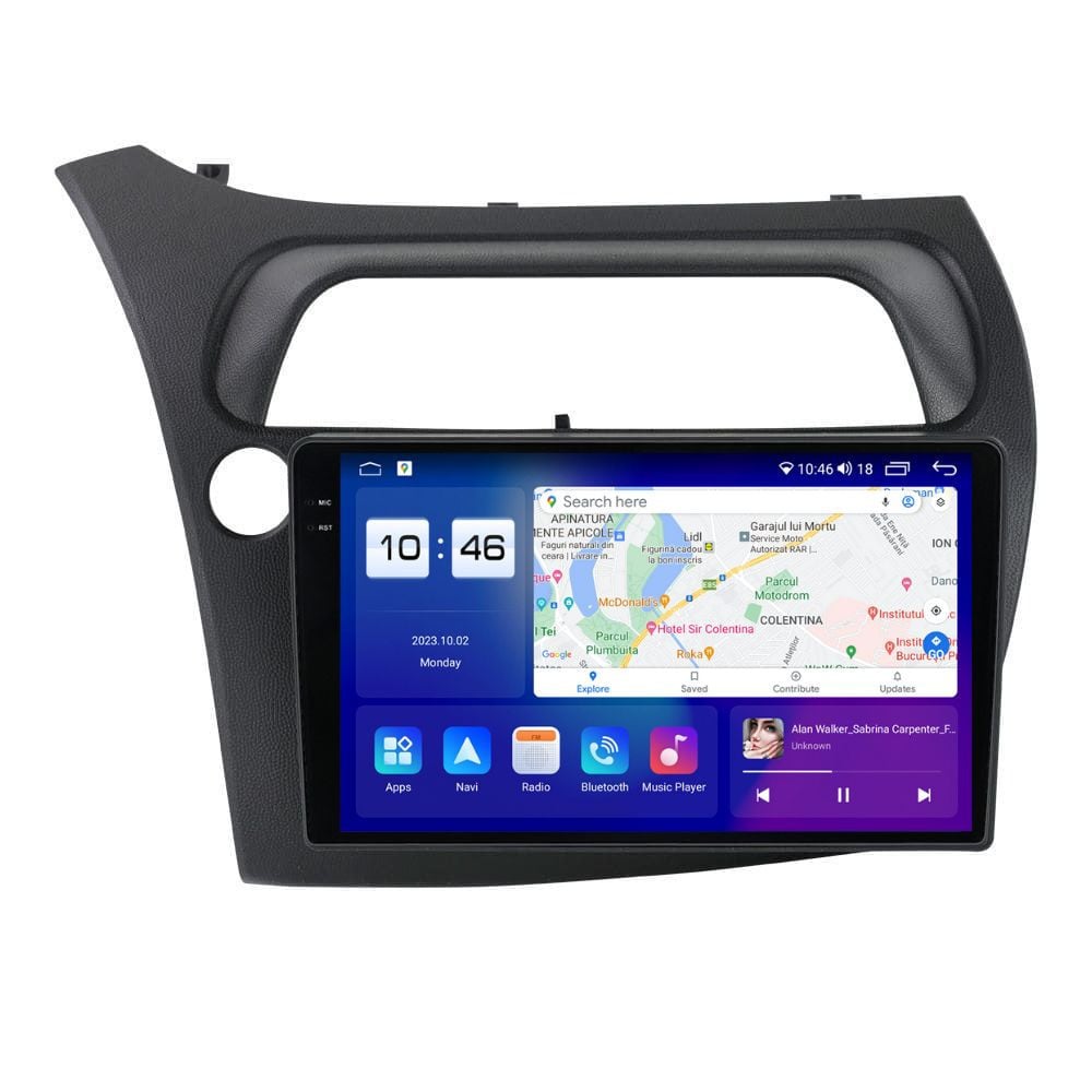 Navigatie dedicata cu Android Honda Civic VIII Hatchback 2006 - 2011, 8GB RAM, Radio GPS Dual Zone, Display 2K QLED 9.5