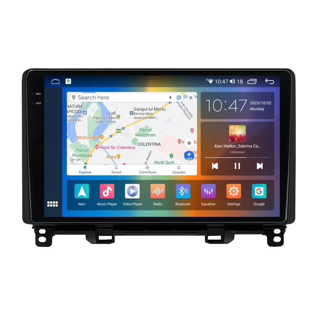 Navigatie dedicata cu Android Honda Jazz V dupa 2020, 4GB RAM, Radio GPS Dual Zone, Display 2K QLED 10.36