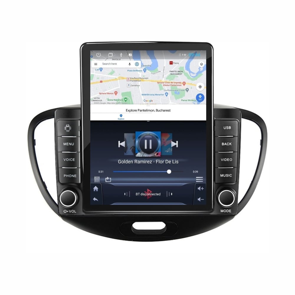 Navigatie dedicata cu Android Hyundai i10 2007 - 2013, 1GB RAM, Radio GPS Dual Zone, Touchscreen IPS 9.7