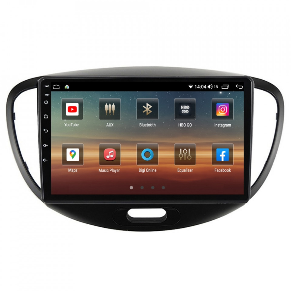 Navigatie dedicata cu Android Hyundai i10 2007 - 2013, 4GB RAM, Radio GPS Dual Zone, Display HD QLED 9