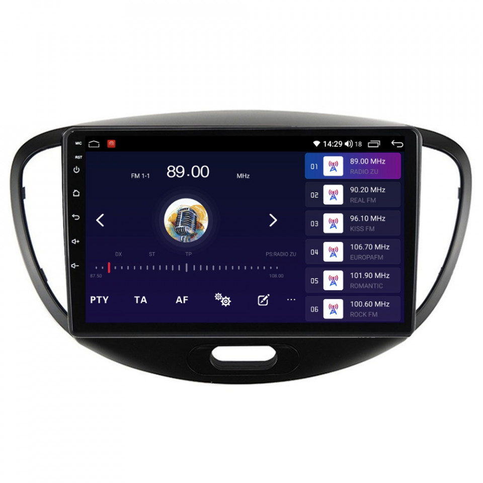 Navigatie dedicata cu Android Hyundai i10 2007 - 2013, 6GB RAM, Radio GPS Dual Zone, Display HD QLED 9