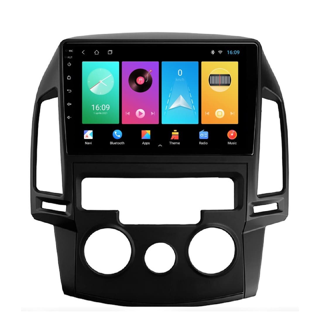 Navigatie dedicata cu Android Hyundai i30 2007 - 2012, clima manuala, 1GB RAM, Radio GPS Dual Zone, Display HD IPS 9