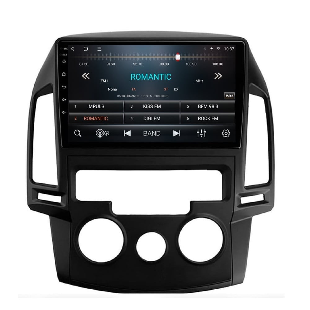 Navigatie dedicata cu Android Hyundai i30 2007 - 2012, clima manuala, 3GB RAM, Radio GPS Dual Zone, Display HD QLED 9