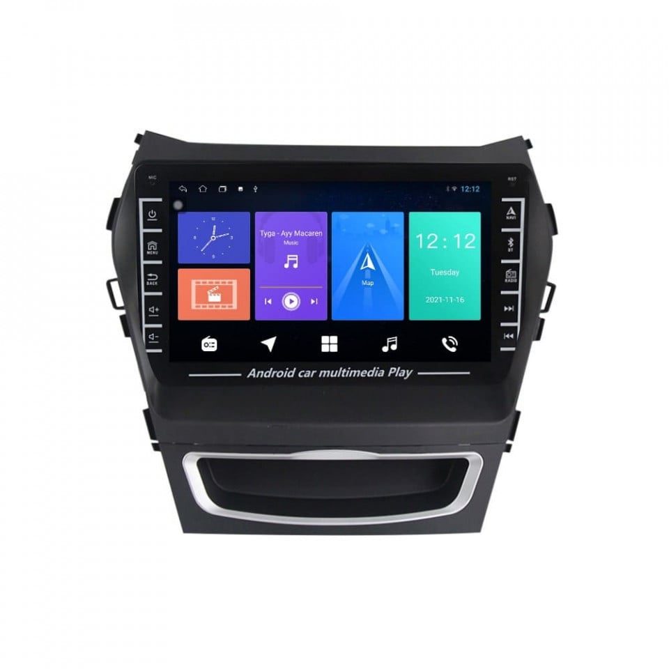 Navigatie dedicata cu Android Hyundai Santa Fe III / Grand Santa Fe 2012 - 2018, 1GB RAM, Radio GPS Dual Zone, Display HD IPS 8