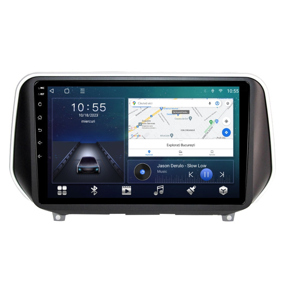 Navigatie dedicata cu Android Hyundai Santa Fe IV dupa 2018, 2GB RAM, Radio GPS Dual Zone, Display HD QLED 10