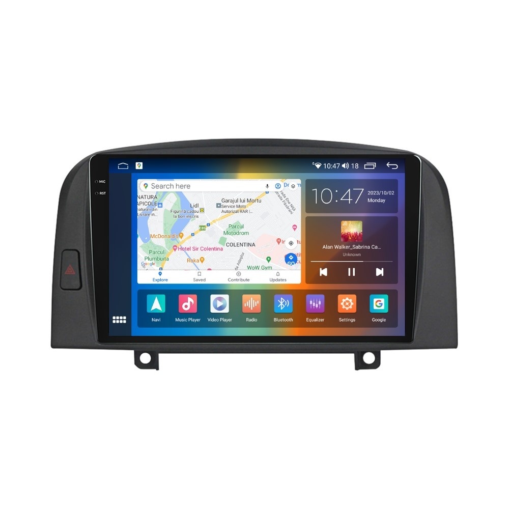 Navigatie dedicata cu Android Hyundai Sonata V 2004 - 2009, 4GB RAM, Radio GPS Dual Zone, Display 2K QLED 9.5