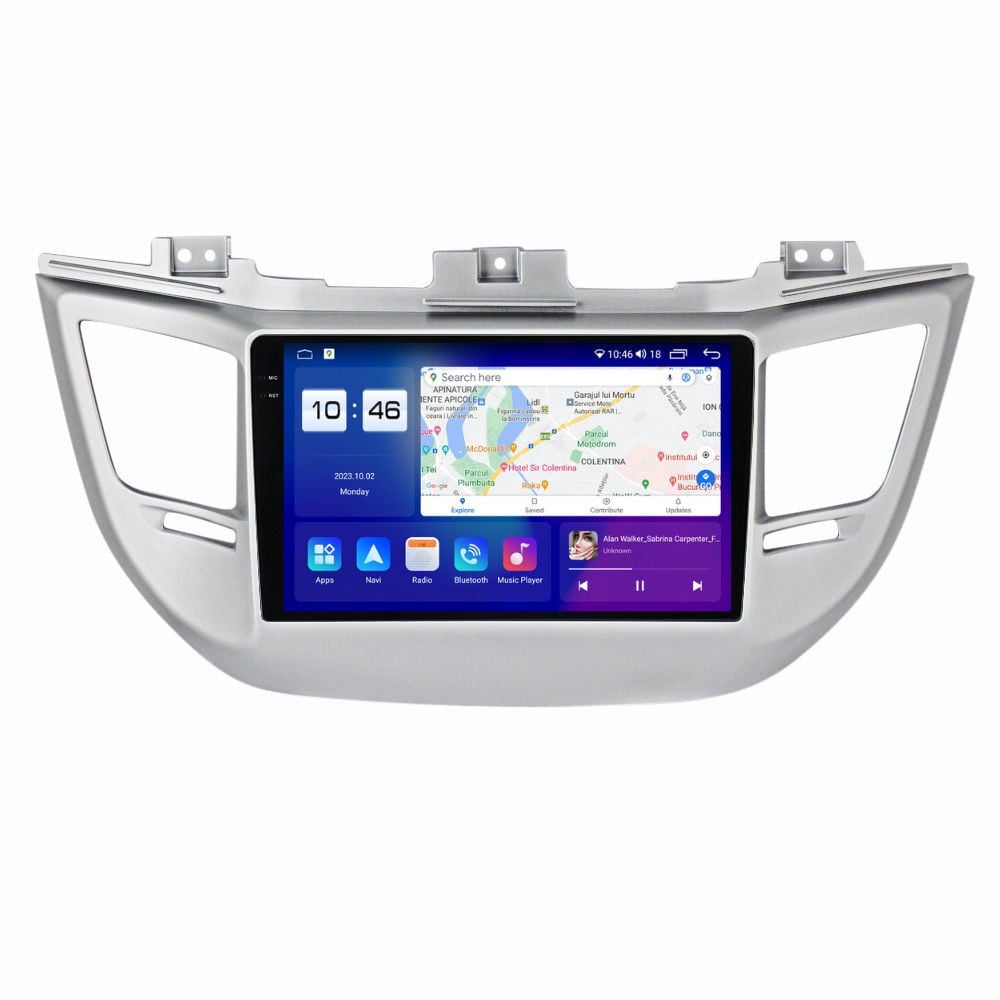 Navigatie dedicata cu Android Hyundai Tucson 2015 - 2018, 4GB RAM, Radio GPS Dual Zone, Display 2K QLED 9.5