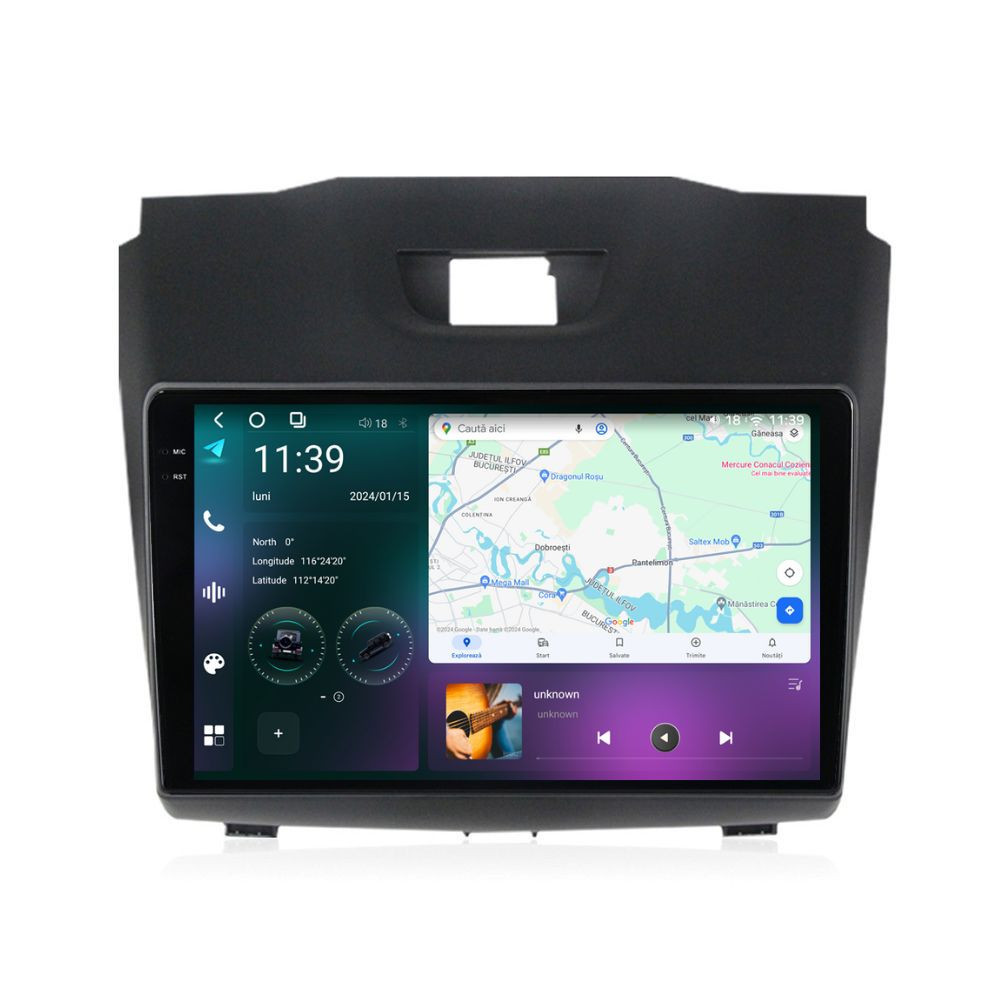 Navigatie dedicata cu Android Isuzu D-Max II 2012 - 2020, 12GB RAM, Radio GPS Dual Zone, Display 2K QLED 9.5