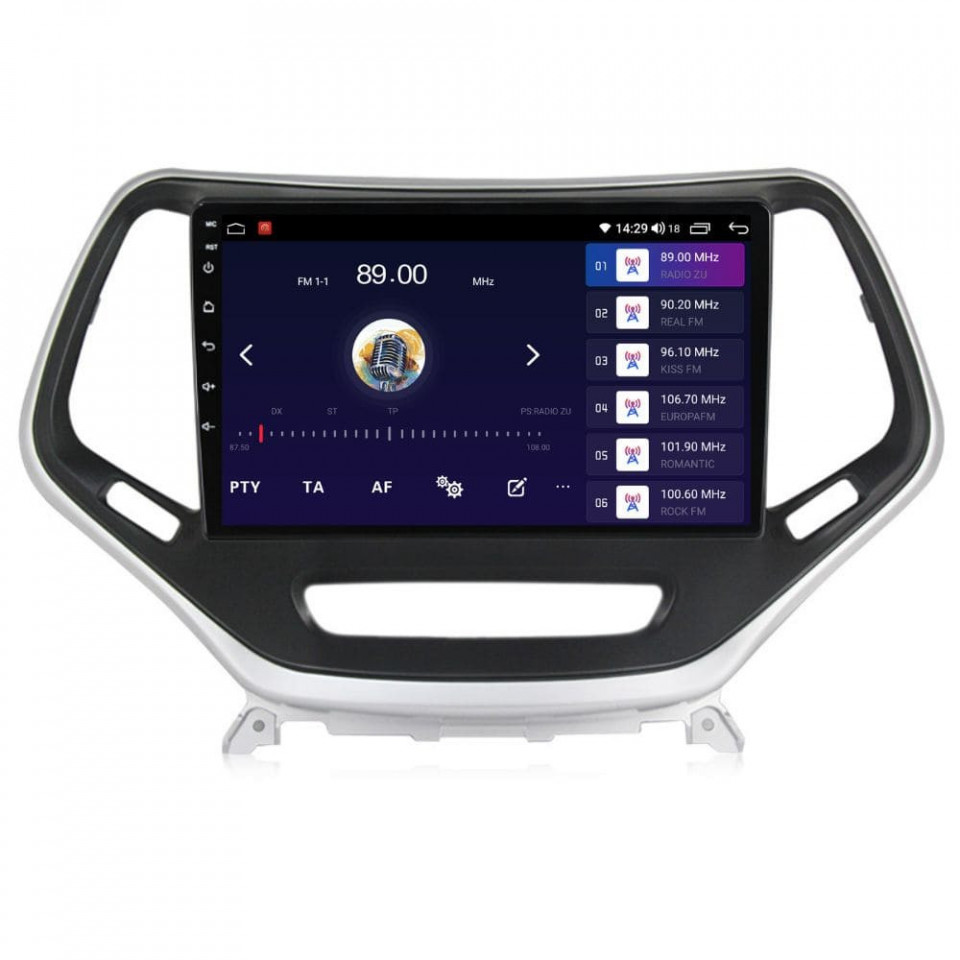 Navigatie dedicata cu Android Jeep Cherokee V 2014 - 2019, 6GB RAM, Radio GPS Dual Zone, Display HD QLED 10