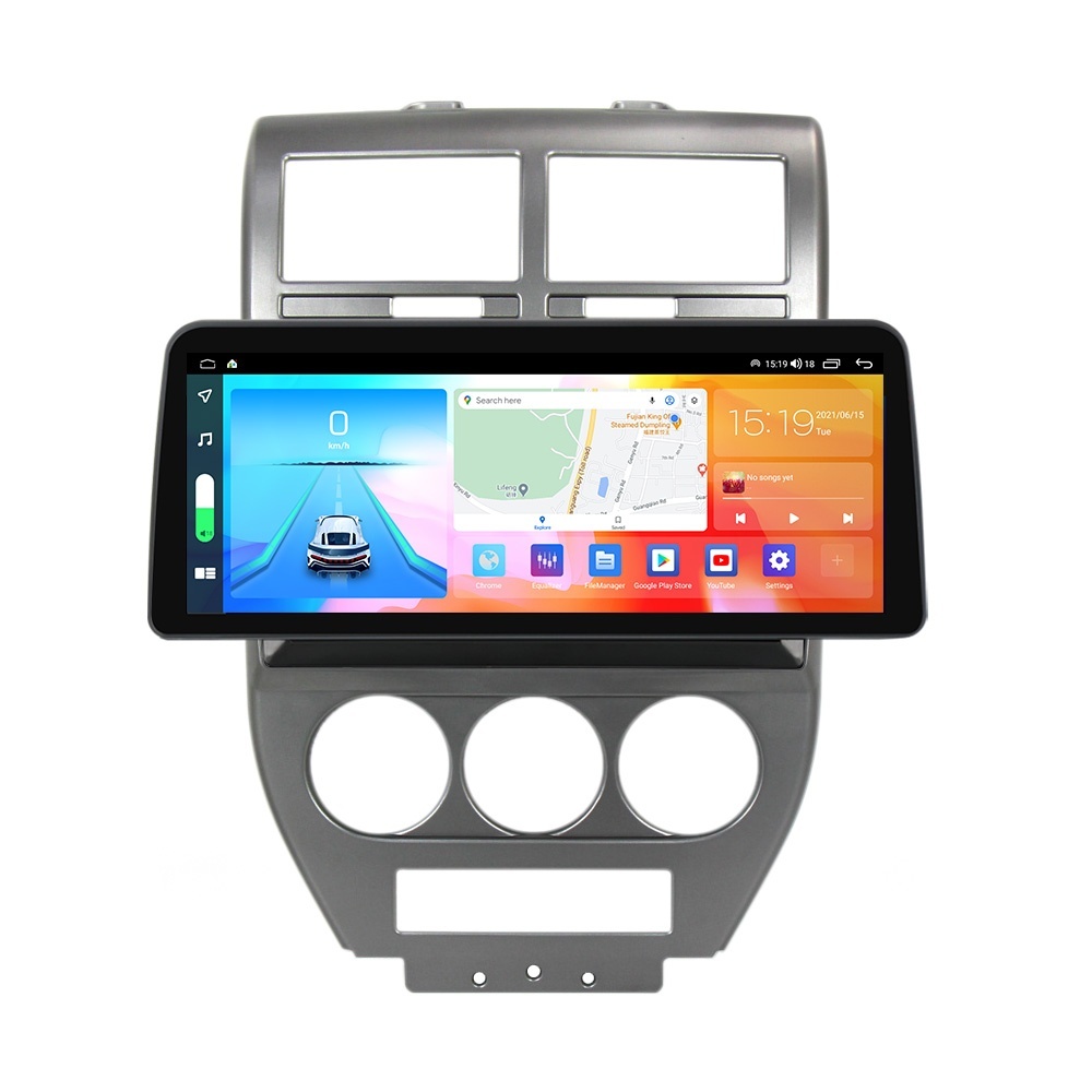 Navigatie dedicata cu Android Jeep Compass I 2006 - 2010, 4GB RAM, Radio GPS Dual Zone, Display QLED 12.3