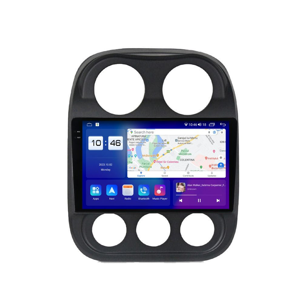 Navigatie dedicata cu Android Jeep Compass I 2011 - 2016, 8GB RAM, Radio GPS Dual Zone, Display 2K QLED 10.36