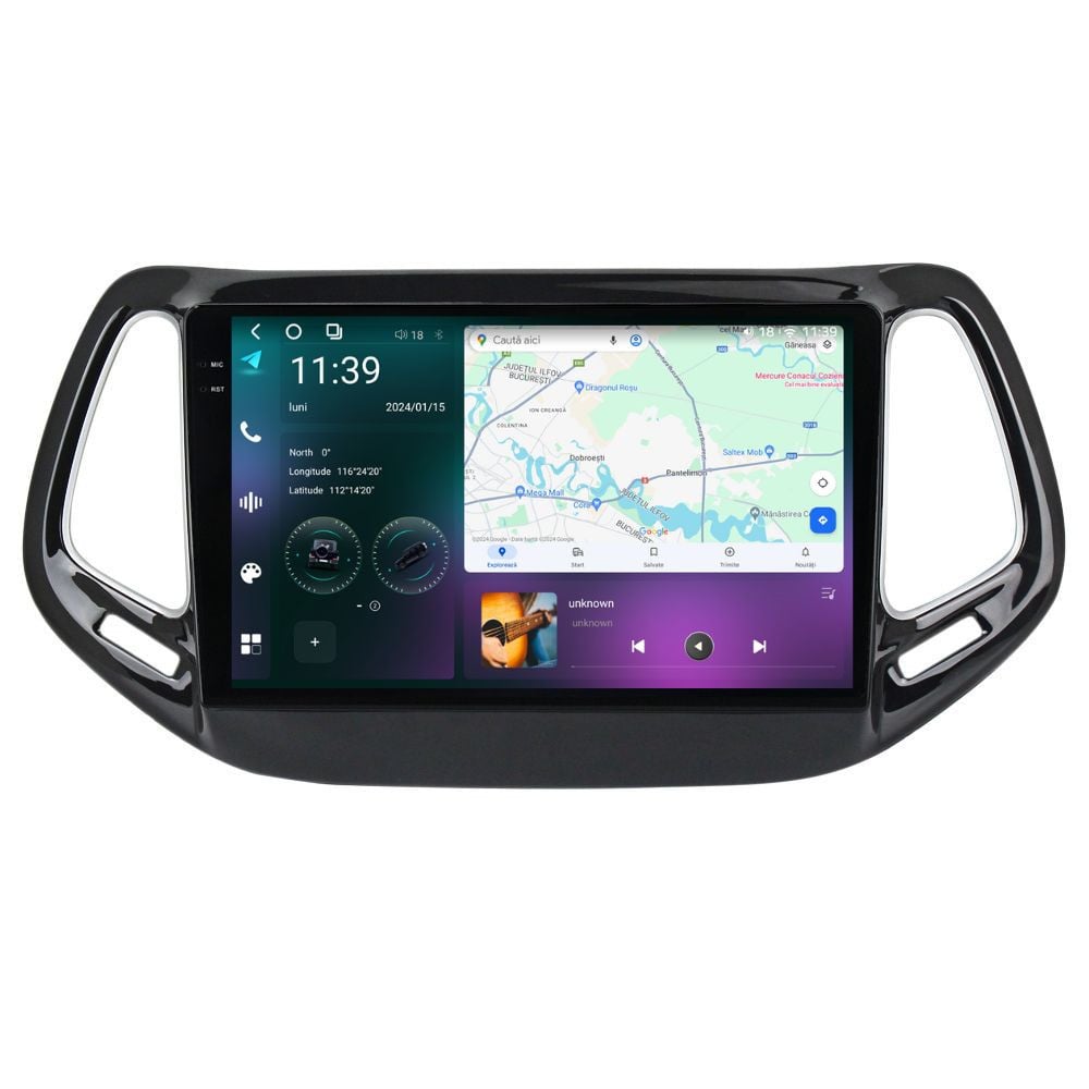 Navigatie dedicata cu Android Jeep Compass II 2016 - 2021, 12GB RAM, Radio GPS Dual Zone, Display 2K QLED 10.36