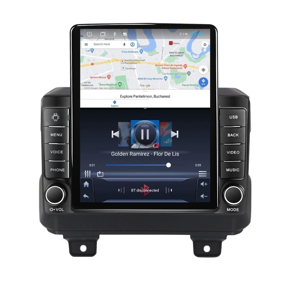 Navigatie dedicata cu Android Jeep Gladiator dupa 2019, 2GB RAM, Radio GPS Dual Zone, Touchscreen IPS 9.7