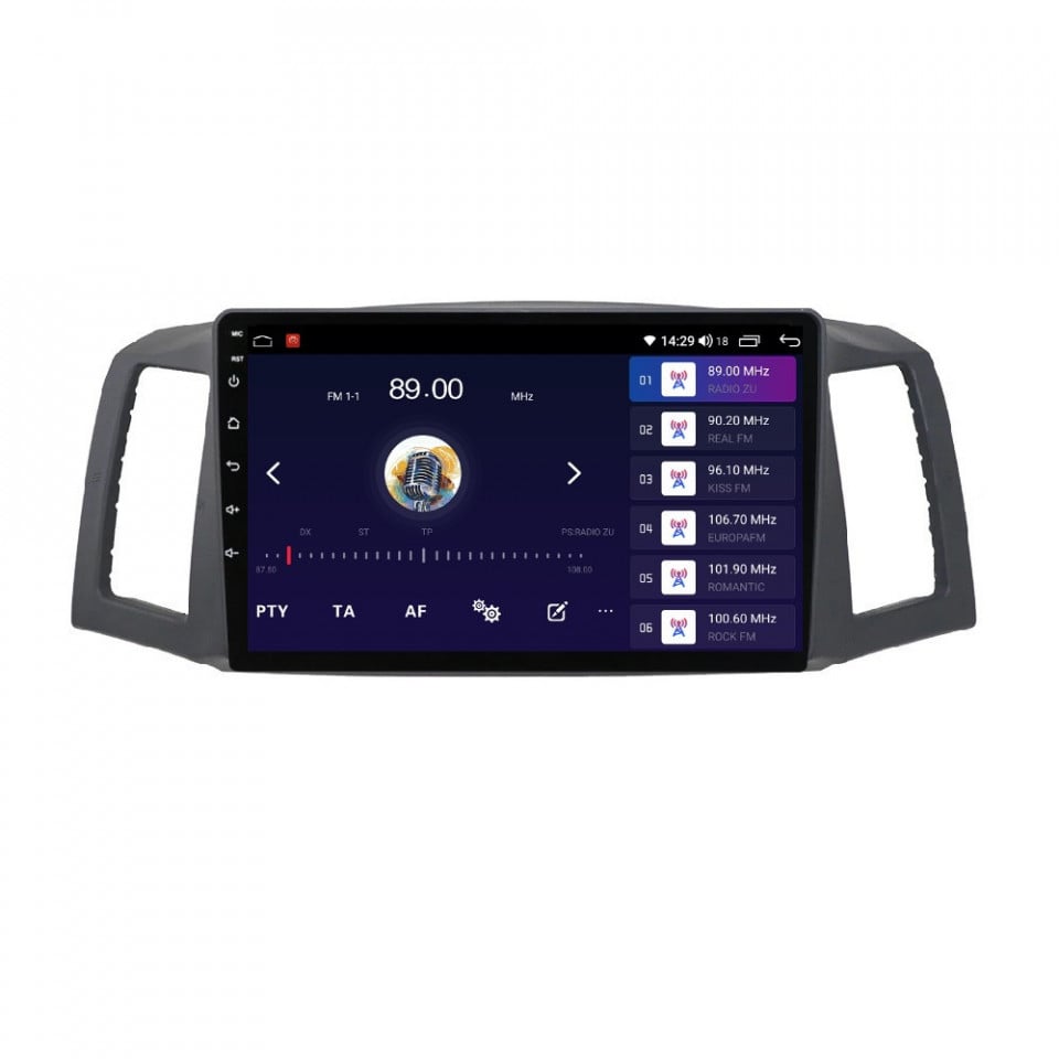 Navigatie dedicata cu Android Jeep Grand Cherokee III 2004 - 2007 fara navigatie originala, 8GB RAM, Radio GPS Dual Zone, Display HD QLED 10