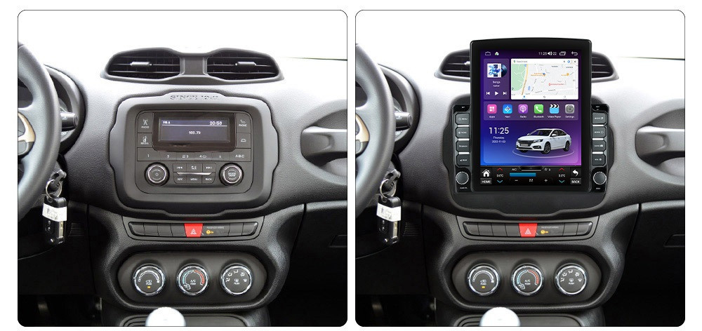 Navigatie dedicata cu Android Jeep Renegade dupa 2014, 4GB RAM, Radio GPS Dual Zone, Touchscreen IPS 9.7