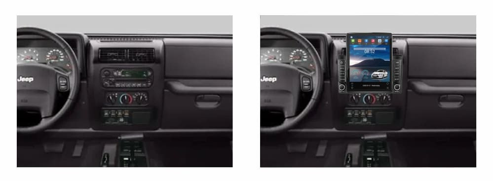 Navigatie dedicata cu Android Jeep Wrangler II 2003 - 2007, 2GB RAM, Radio GPS Dual Zone, Touchscreen IPS 9.7