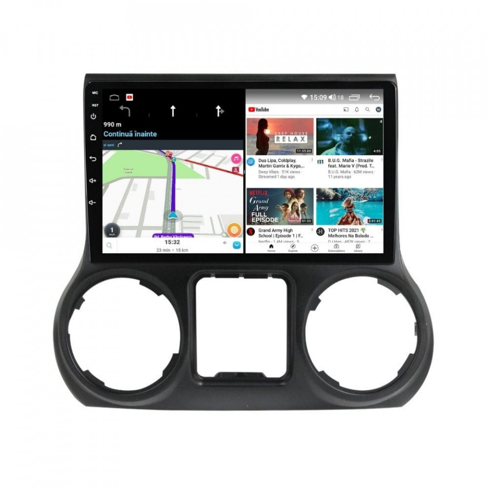 Navigatie dedicata cu Android Jeep Wrangler III (JK) 2015 - 2018, 6GB RAM, Radio GPS Dual Zone, Display HD QLED 10" Touchscreen, Internet Wi-Fi si slot SIM 4G, Bluetooth, MirrorLink, USB - Imagine 7