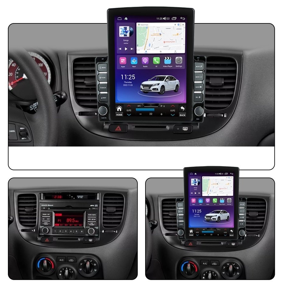 Navigatie dedicata cu Android Kia Rio II 2005 - 2011, 8GB RAM, Radio GPS Dual Zone, Touchscreen IPS 9.7