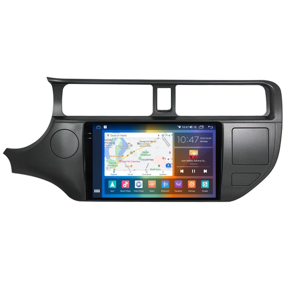 Navigatie dedicata cu Android Kia Rio III 2011 - 2014, 8GB RAM, Radio GPS Dual Zone, Display 2K QLED 9.5