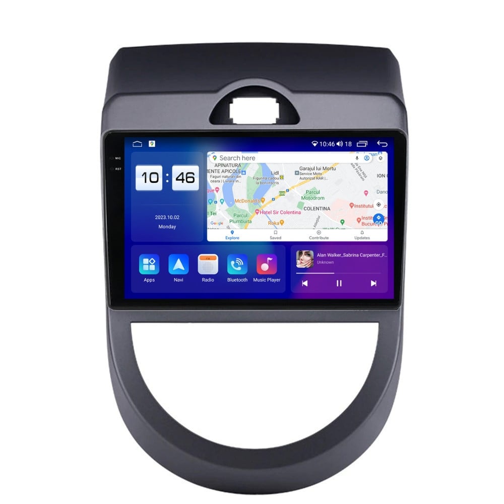 Navigatie dedicata cu Android Kia Soul 2009 - 2013, 8GB RAM, Radio GPS Dual Zone, Display 2K QLED 9.5