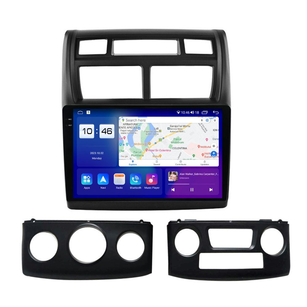 Navigatie dedicata cu Android KIA Sportage 2004 - 2010, 8GB RAM, Radio GPS Dual Zone, Display 2K QLED 9.5