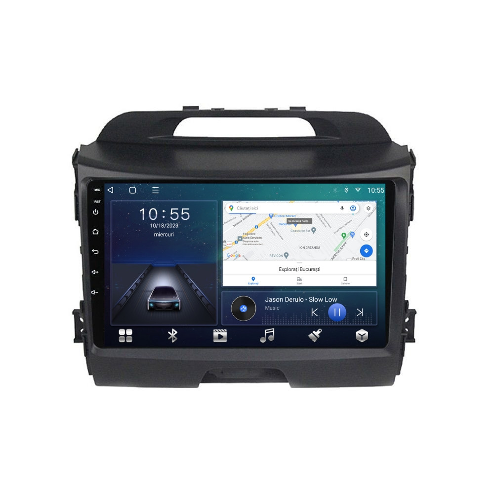 Navigatie dedicata cu Android KIA Sportage 2010 - 2016, 2GB RAM, Radio GPS Dual Zone, Display HD QLED 9