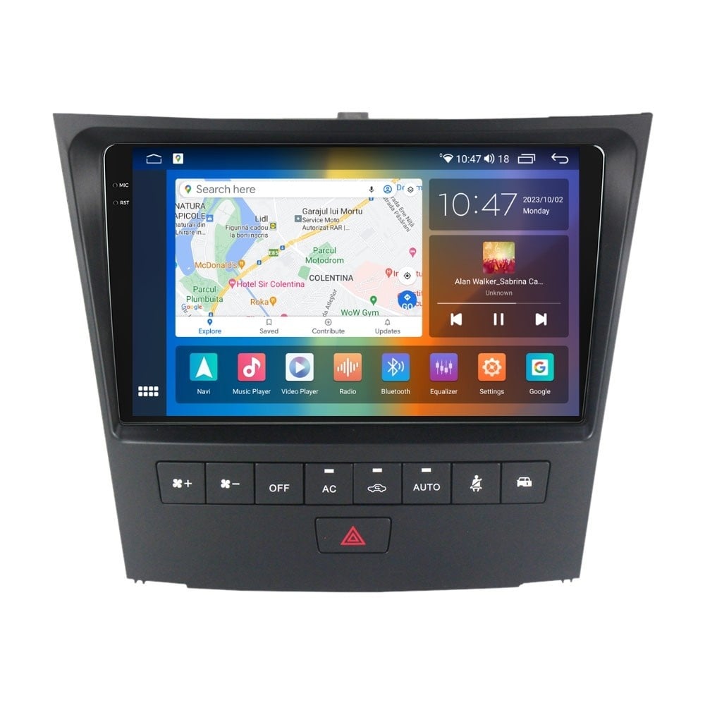 Navigatie dedicata cu Android Lexus GS 2005 - 2013, 8GB RAM, Radio GPS Dual Zone, Display 2K QLED 9.5