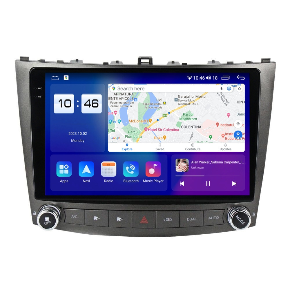 Navigatie dedicata cu Android Lexus IS 2005 - 2013, 4GB RAM, Radio GPS Dual Zone, Display 2K QLED 10.36