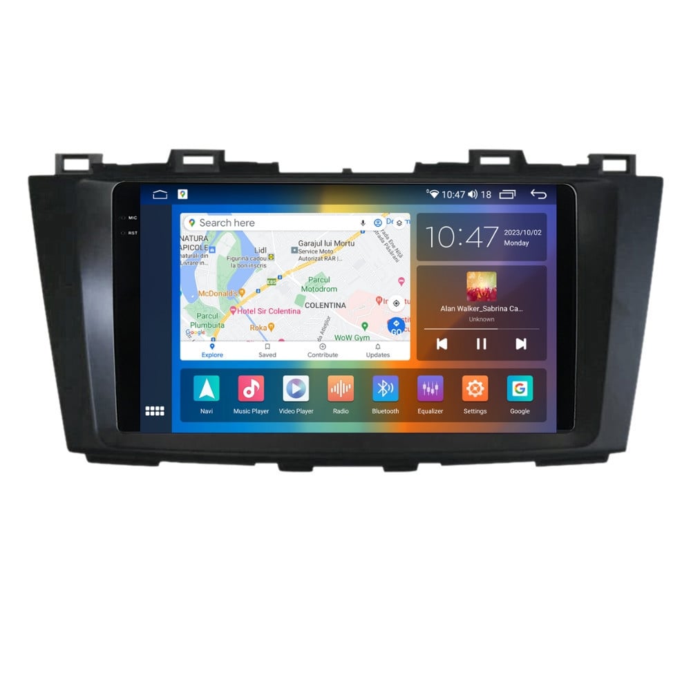 Navigatie dedicata cu Android Mazda 5 2010 - 2017, 8GB RAM, Radio GPS Dual Zone, Display 2K QLED 9.5